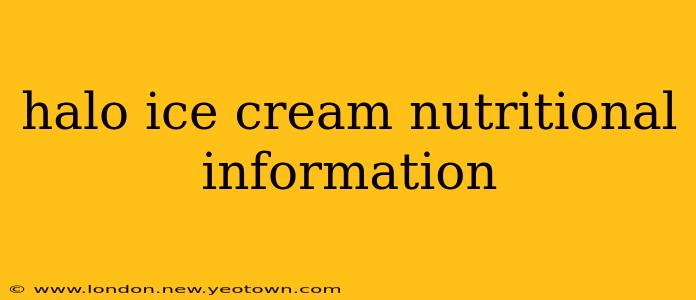 halo ice cream nutritional information