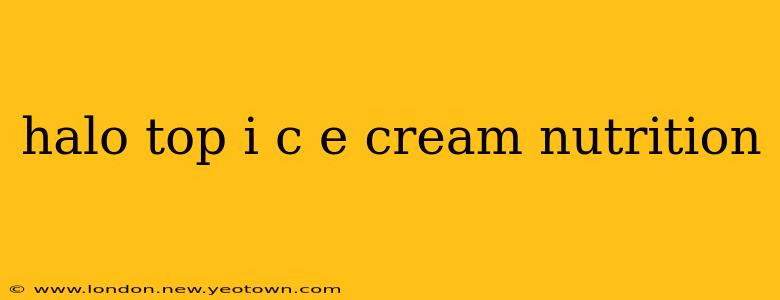 halo top i c e cream nutrition