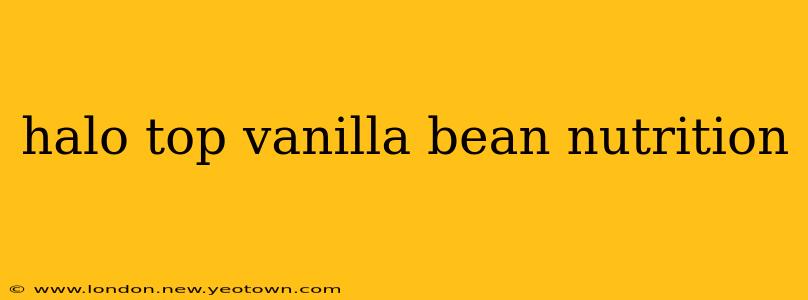 halo top vanilla bean nutrition