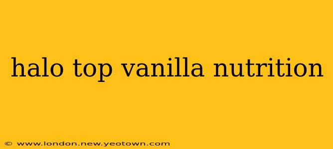 halo top vanilla nutrition