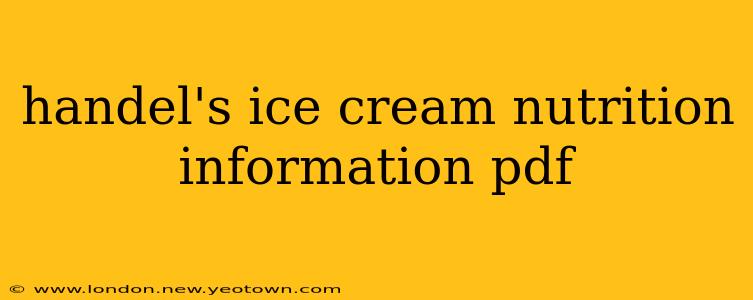 handel's ice cream nutrition information pdf