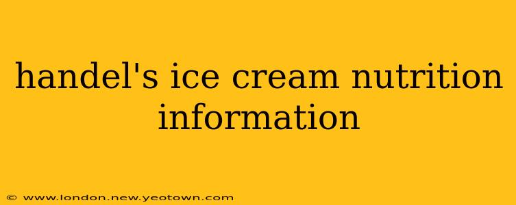 handel's ice cream nutrition information