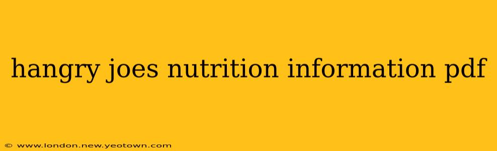 hangry joes nutrition information pdf