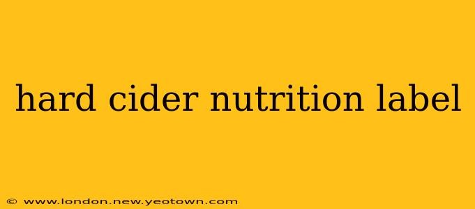 hard cider nutrition label