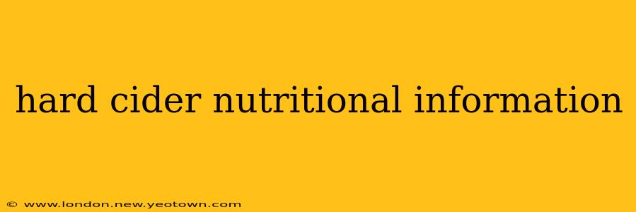 hard cider nutritional information