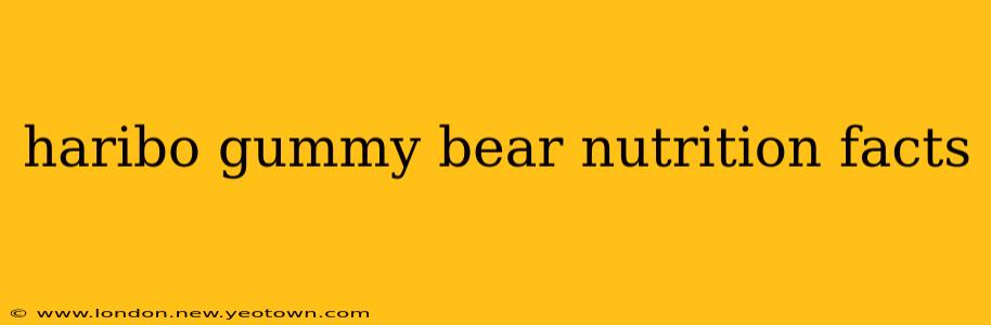 haribo gummy bear nutrition facts