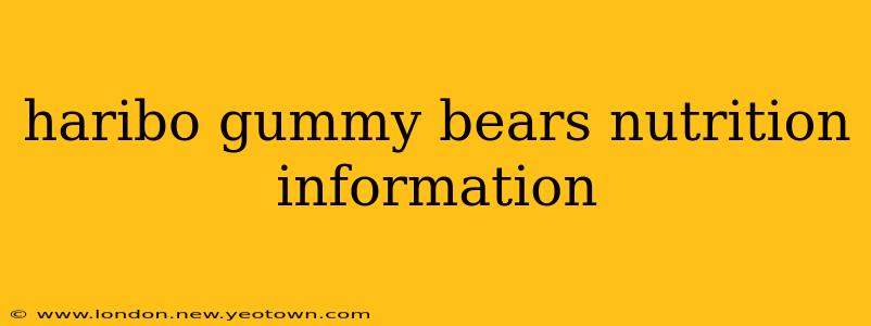 haribo gummy bears nutrition information