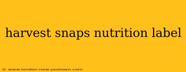 harvest snaps nutrition label