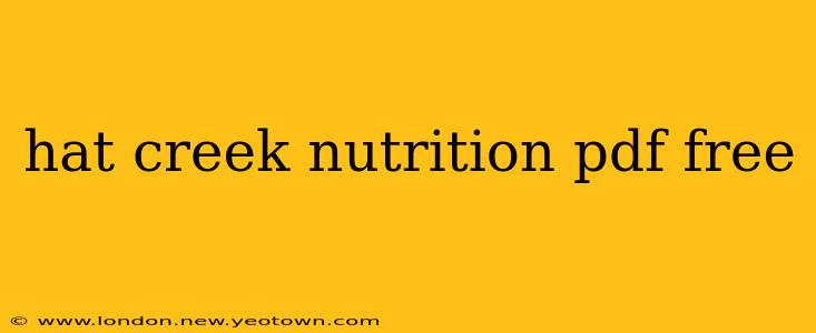 hat creek nutrition pdf free