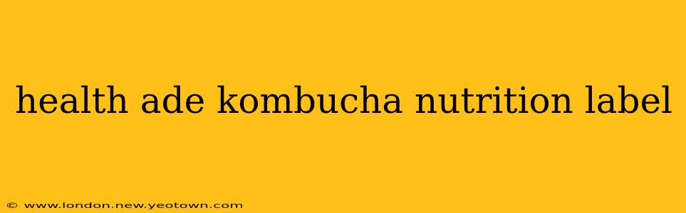 health ade kombucha nutrition label