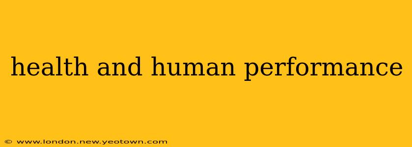 health and human performance