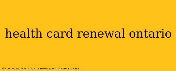 health card renewal ontario