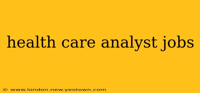 health care analyst jobs