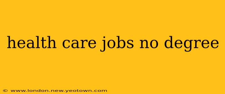 health care jobs no degree