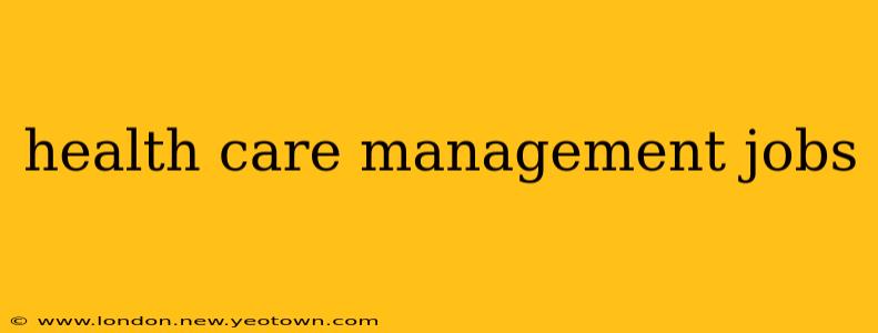 health care management jobs