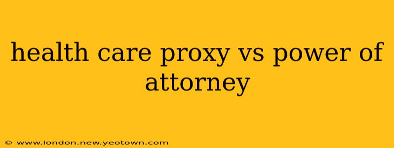 health care proxy vs power of attorney