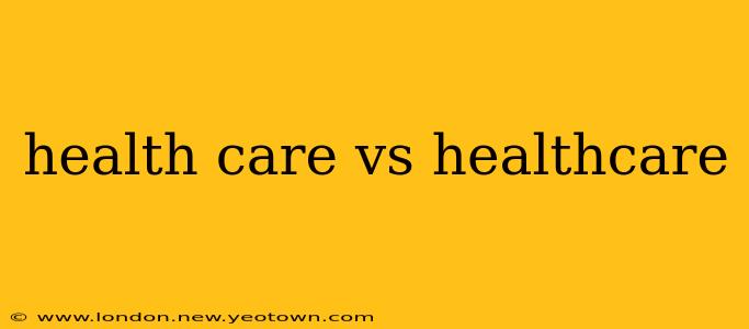 health care vs healthcare