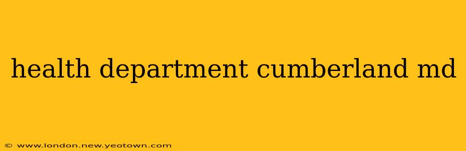 health department cumberland md
