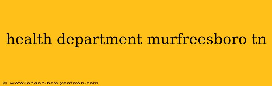 health department murfreesboro tn