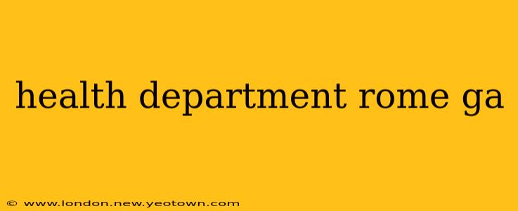 health department rome ga