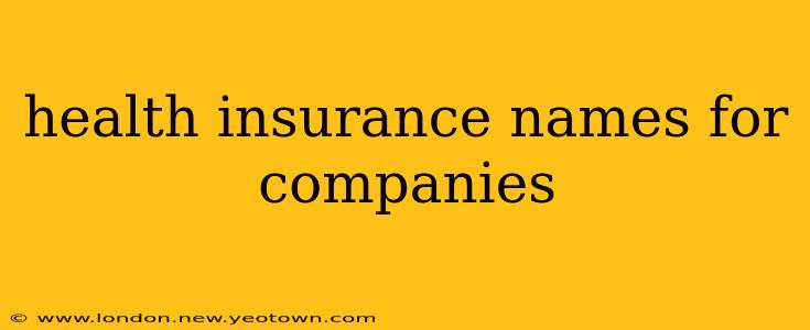 health insurance names for companies