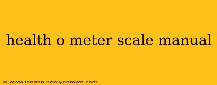 health o meter scale manual