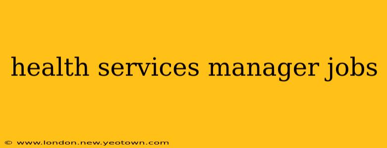 health services manager jobs