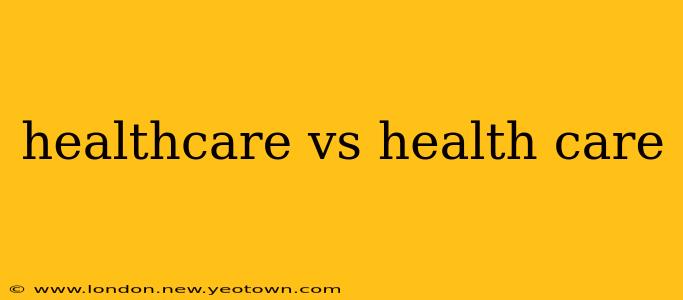 healthcare vs health care