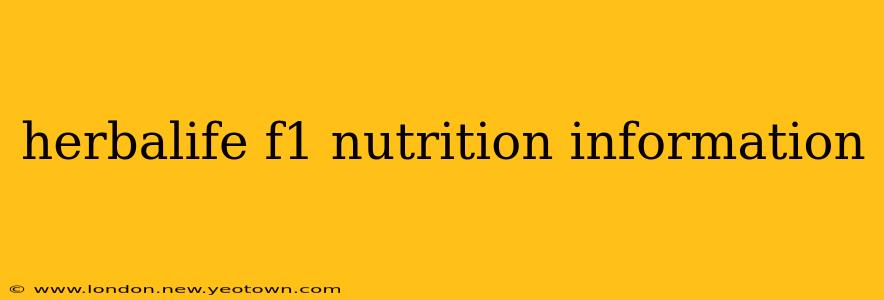 herbalife f1 nutrition information