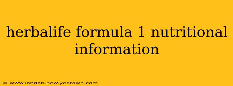 herbalife formula 1 nutritional information