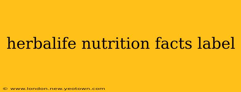 herbalife nutrition facts label