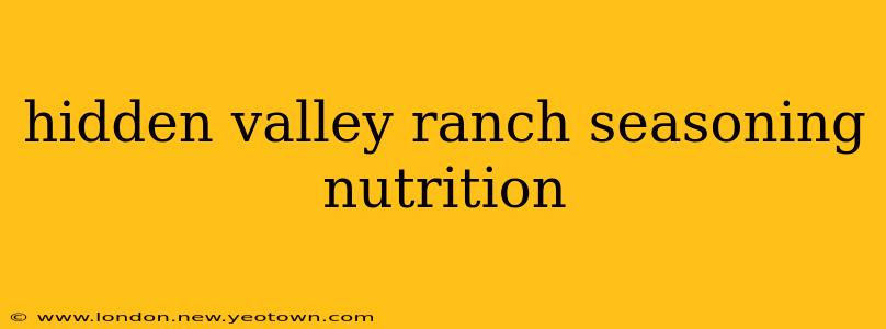 hidden valley ranch seasoning nutrition