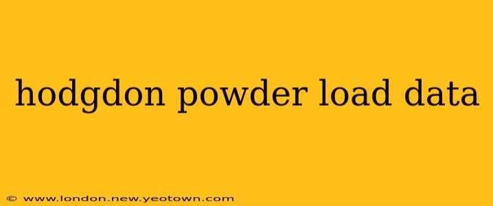 hodgdon powder load data