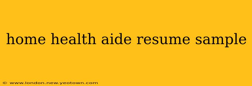 home health aide resume sample