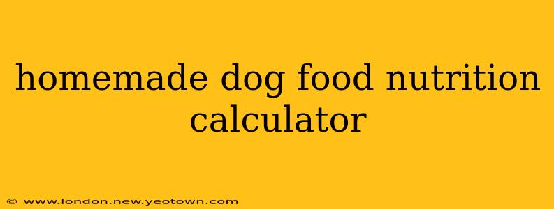 homemade dog food nutrition calculator