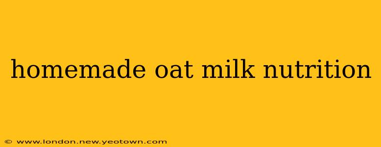 homemade oat milk nutrition