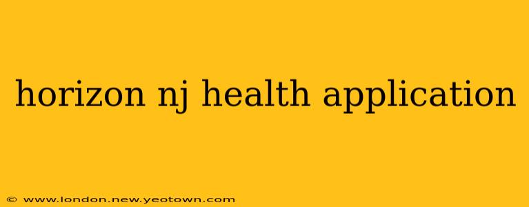 horizon nj health application