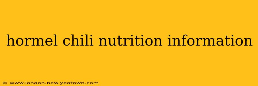hormel chili nutrition information