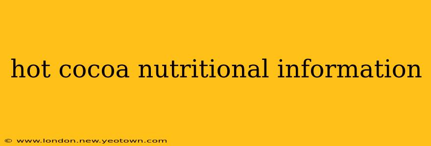 hot cocoa nutritional information