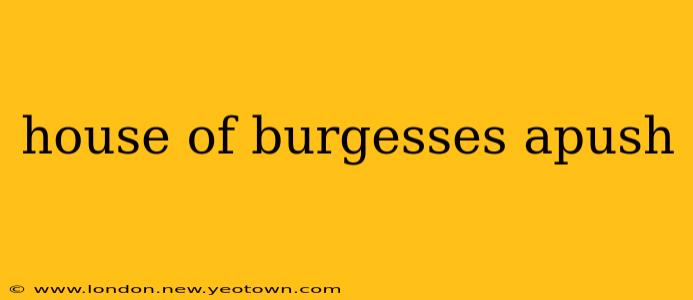 house of burgesses apush