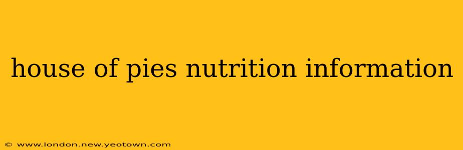 house of pies nutrition information