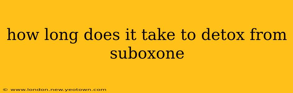 how long does it take to detox from suboxone