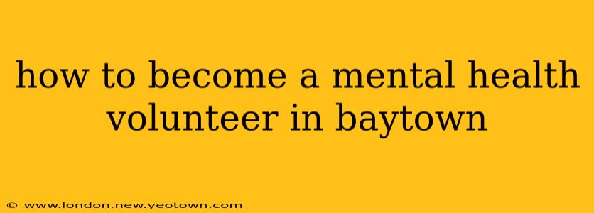 how to become a mental health volunteer in baytown