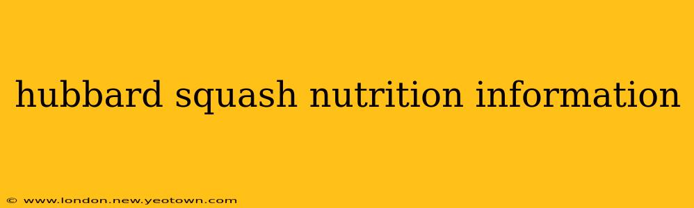 hubbard squash nutrition information