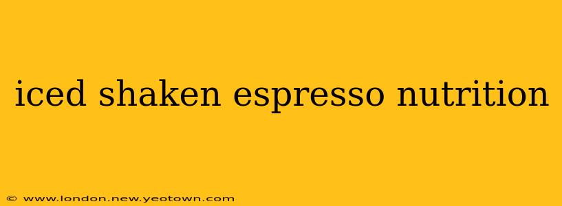 iced shaken espresso nutrition