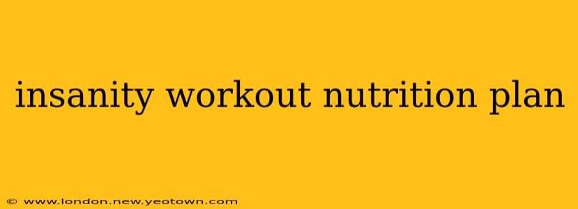 insanity workout nutrition plan