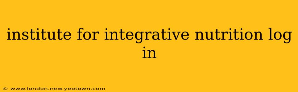 institute for integrative nutrition log in