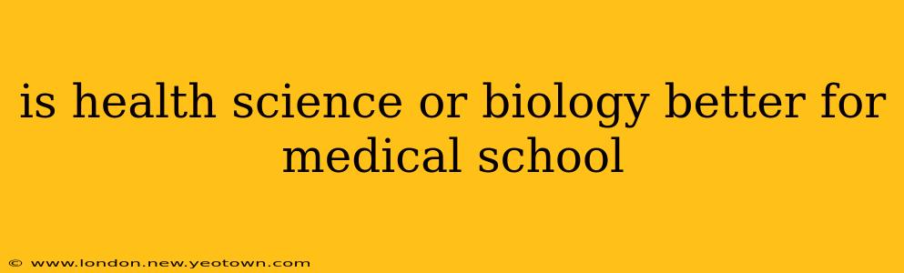 is health science or biology better for medical school