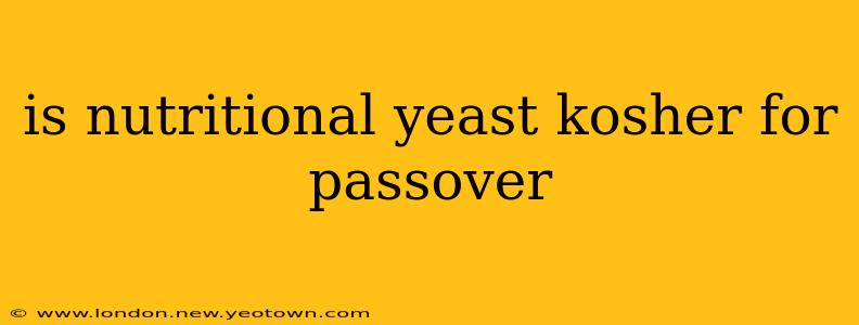 is nutritional yeast kosher for passover