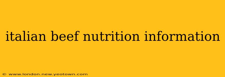 italian beef nutrition information